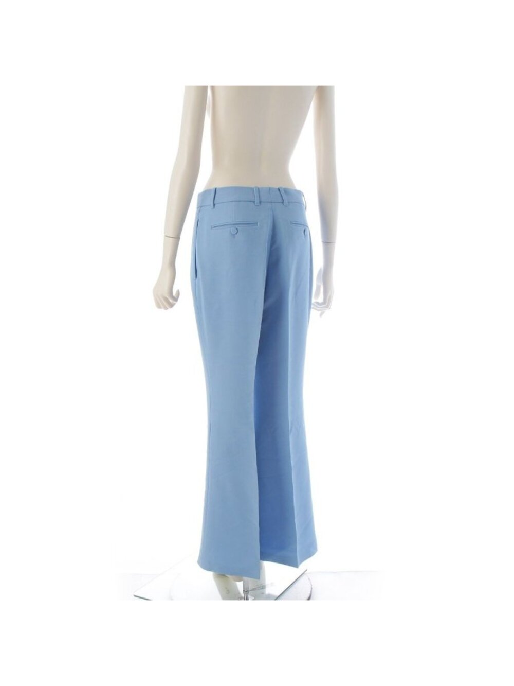 Gucci Silk Wool GG Button Sleeveless Belted Vest Pants Set Blue /40 38 - Picture 7 of 10